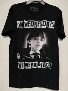 WEDNESDAY - Wear Black - Unisex T-Shirt - Officially Licensed - wednesday addams, tv show, jenna ortega, nevermore academy