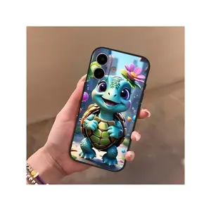 Cartoon Turtle Pattern Phone Case, Cute Turtle Design Phone Protective Cover, Phone Accessory Compatible With IPhone 16 15 14 13 12 11 Plus/Pro/Pro Max