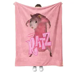 Cute Mouse Pattern Throw Blanket, Cartoon Animal Flannel Fleece Blanket, Soft Lightweight Air Conditioner Blanket For Summer, Warm Nap Blanket For Couch Bed Sofa, Cozy Travel Camping Office Blanket For Kids Teens Adults