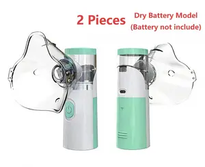 2-PCS Portable Nebulizer,Portable Humidifier with Auto-CleaningDual Modes Handheld for Respiratory Care at Home Travel Adult Kid Friendly Design(Dry battery type)