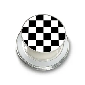 Black and White Checkered Magnetic Phone Grip