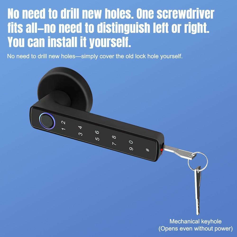 vUpgraded Door Lock Biometric Fingerprint Bluetooth Password Keyless Keypad Entry