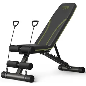 Adjustable Weight Bench for  Gym, Foldable 700LBS Workout Bench with 9 Backrests, Multi-Purpose Bench Press for Incline Decline Flat with  Adjustment (2 resistance bands)