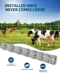 Garvee Galvanized Steel Wire Fence (4FT x 328FT) – White Welded Farm Fence, Horse Wire Fencing & Rust Resistant Garden Grid Fencing for Farm and Garden
