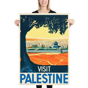 Visit Palestine 1930s Retro Travel Poster, Vintage Wall Art, Historical Travel Print, Mid-Century Style Decor