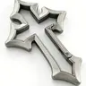 Gothic Cross Keychain for Bags, Silver Color Antique Irregular Spring Buckle, Bag Pendant, Street Style Alloy Keychain, Fashion Accessory, Fashionable Alloy Keychain, Keyrings