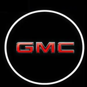 2 Pcs GMC Carbon Fiber  Car Door Projection Lamp, Laser Light, New Welcome Lamp, Modification Decoration Floor Lamp, Car Light Embellishments (batteries Not Included)