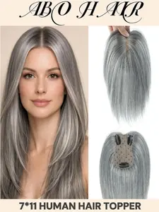 7x11cm Human Hair Topper, Natural Look Extension, Easy to Use, Perfect for Daily Wear, Enhance Your Hairstyle Effortlessly