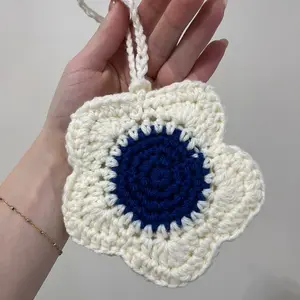 crochet flower pouch