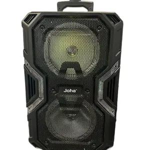 New Dual 8-Inch Wireless Portable Bluetooth Party Speaker with Colorful LED Lights