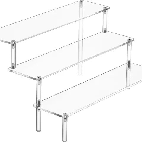 3 Tier Clear Display Stand for Perfume,Cologne,Fragrance,Cosmatics,Figures,Cupcake,Dessert,Desktop Organizer and Decor Rack set