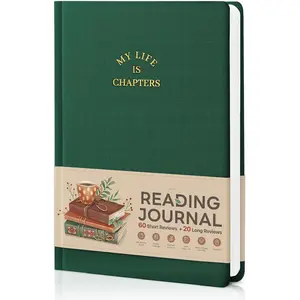 Reading Journal - 80 Reviews & 5 Bookmarks Reading Log, Book Journal for Book Lovers Gifts with 220 Pages, Reading  for Progress & Notes, A5 (Green)