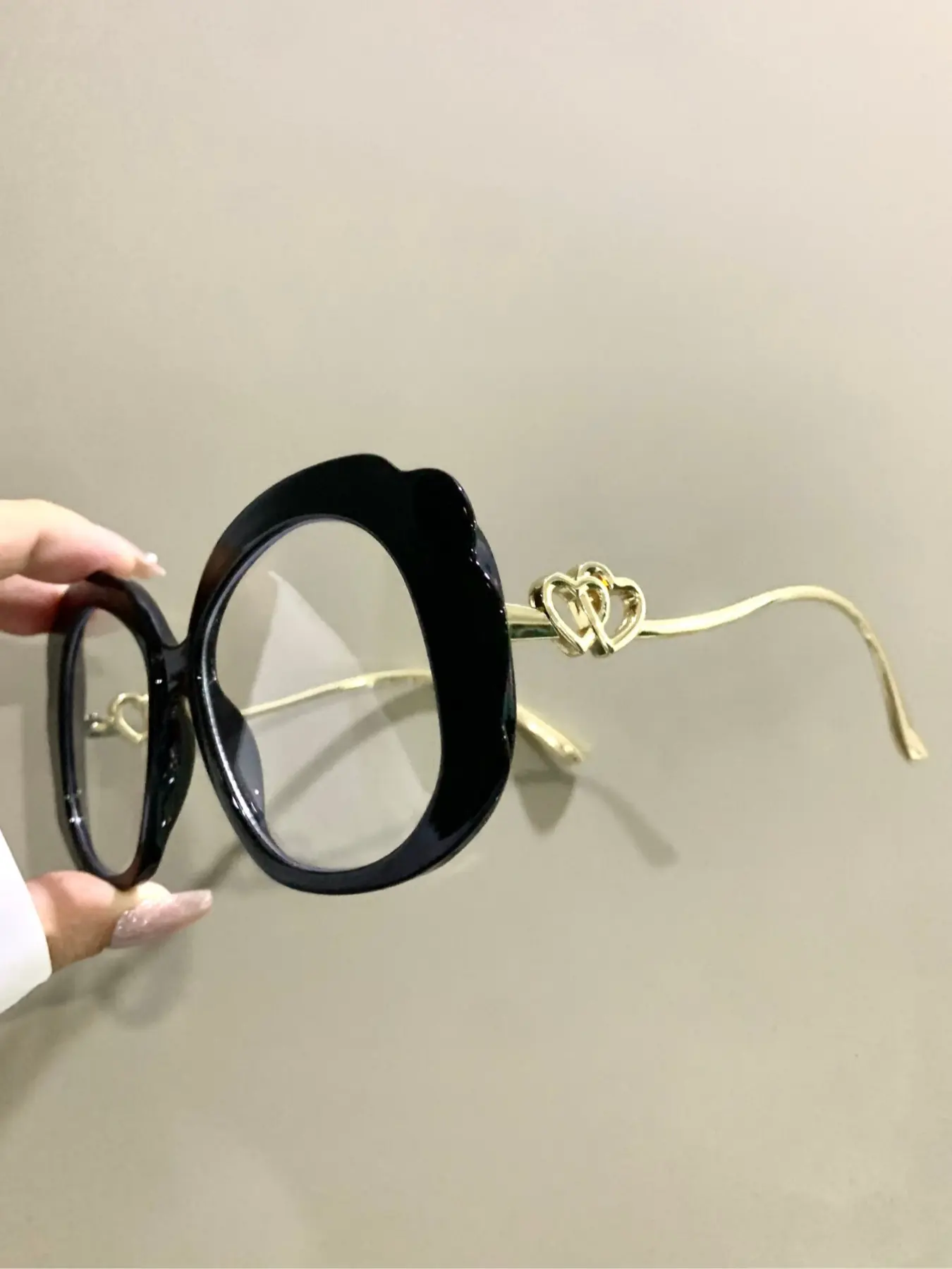 Large Frame Oval Retro Glasses, Fashion Trend Novelty Metal Frame Legs Eyeglasses for Men and Women, High Quality Eyeglasses