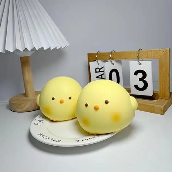 Big & Little Chicken Slow-Rising Rebound Squishy Toys - PU Foam Kawaii Collectibles, Lightweight Unisex ADHD Fidget, Portable Stress Relief Sensory Decoration, Compact Soft Stretchy Decompression Toy, Slow Rising Squishy, Oddly Satisfying