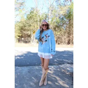 Duck Blind Cozy Sweater || Daisy Blue