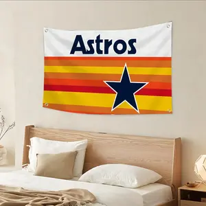 HOU Houston Astros MLB Flags Custom Camping Outdoor Garden room Bedroom Decor Party Backdrops Wall Art Family Gifts