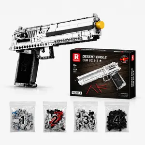 【Free gift】Reobrix Desert Eagle building block model 77001-29 Tactical DIY building block handle set one - multiplayer strategy collaboration toy for outdoor team events and holiday gifts