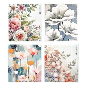Yay Novelty 3710 Eco Friendly Swedish Dishcloth for Kitchen, Flower - Pack of 12
