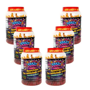 Wholesale Tamarindo Straws - 6-Jar Case of 400 Spicy Sweet Tamarind Candy Straws