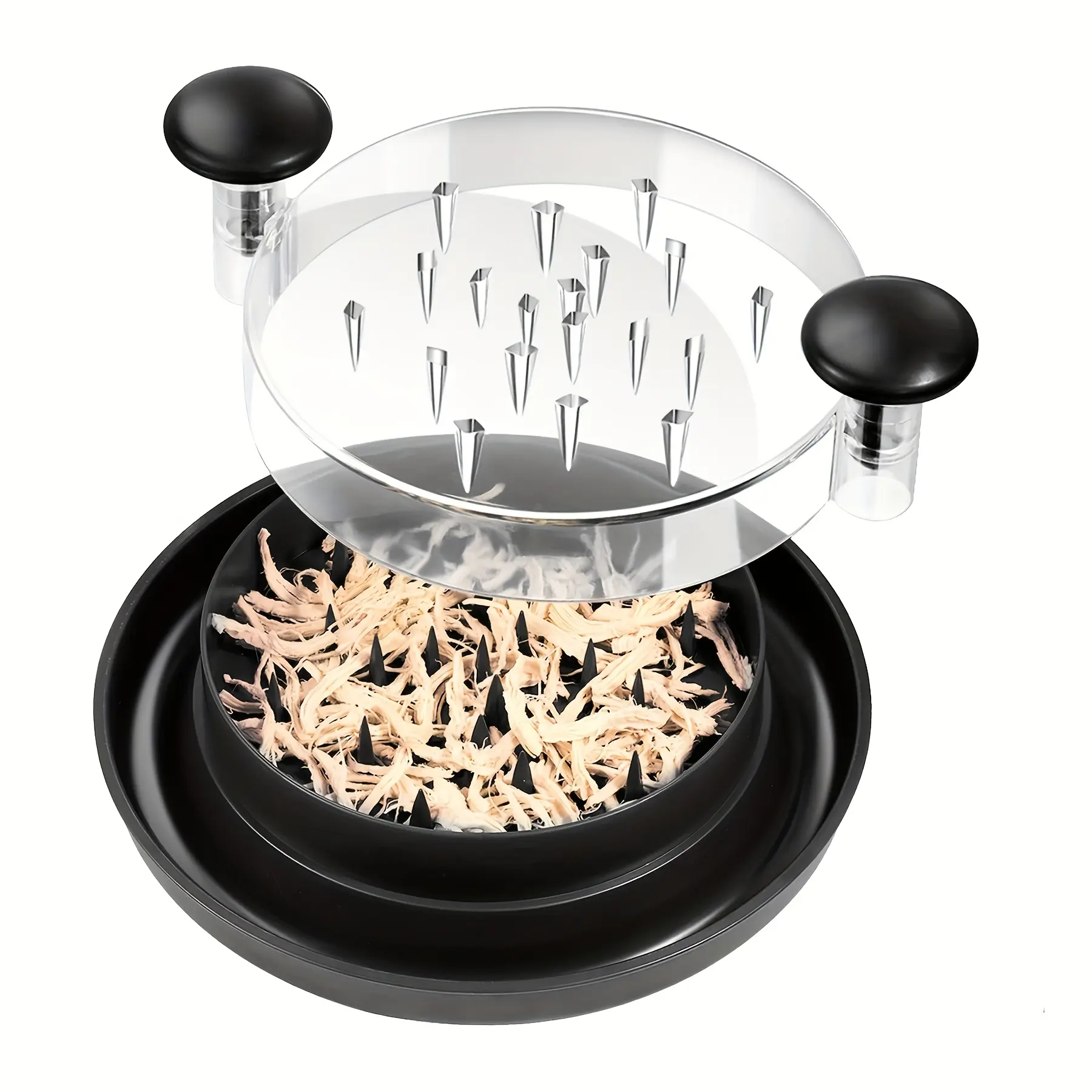 Upgraded Chicken Chopper with Transparent Cover, Large Non-Slip Base, Durable Plastic Cutting Tool for Chicken, Cabbage, Beef, Vegetables - Easy to Operate And Clean, Battery-Free