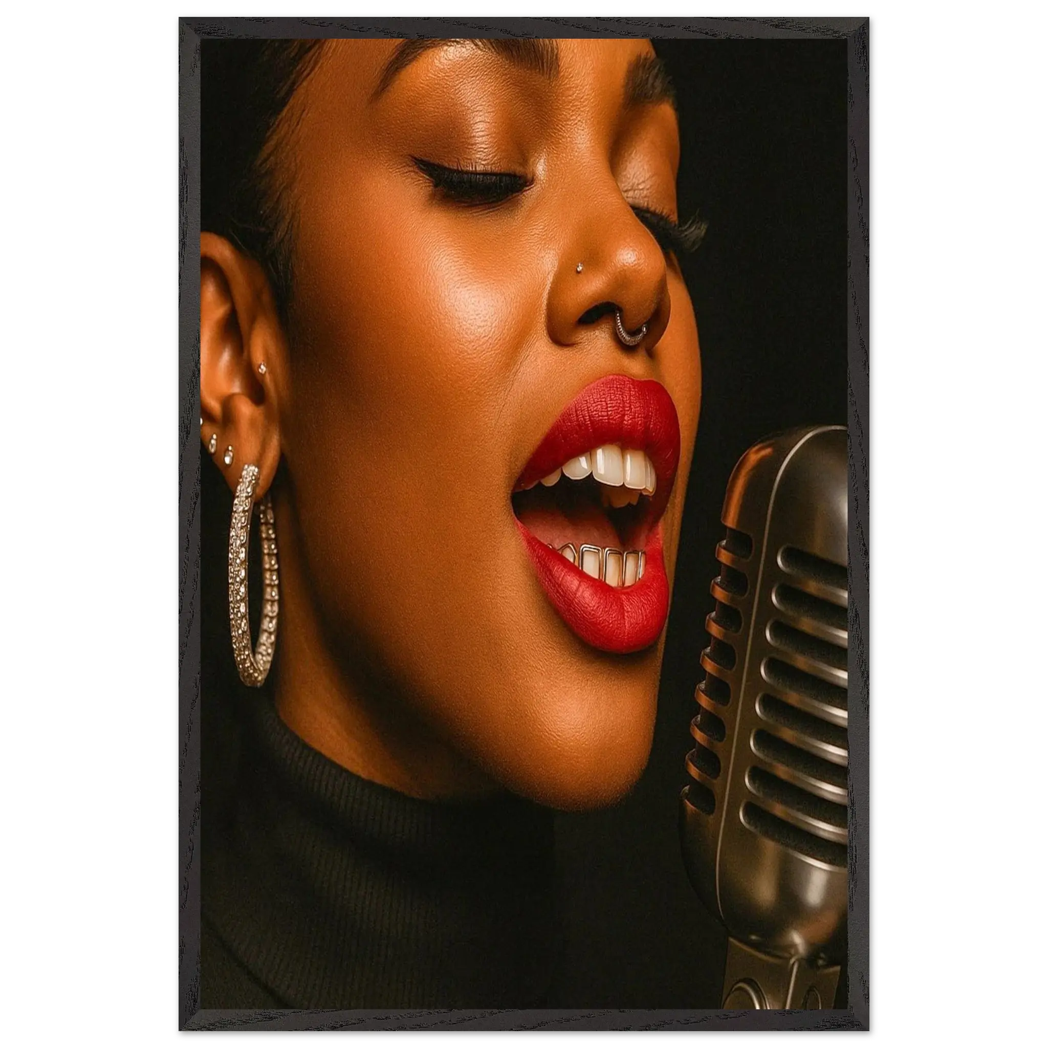 Singer — Modern Framed Wall Art  60x90 cm / 24x36″ - Premium Wooden Framed Poster With Premium Matte Paper
