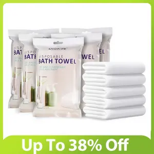 Unifree Disposable Bathtowel - Multipurpose Thick Dry Wipe Towel, for Travel Gym, 5-20 Ct, Individually Packed, Extra Large Size (27.5"x55") Absorbent Biodegradable Camp Moisture