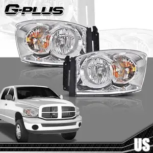 Fit For 2006-2008 Dodge Ram 1500/2006-2009 Ram 2500 3500 Clear Chrome Headlights
