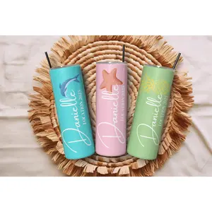 Custom Vacation Tumbler - Personalized Name -  Matching Beach Vacation -  Spring Break - Bachelorette Girls Trip 20 oz Skinny Tumblers