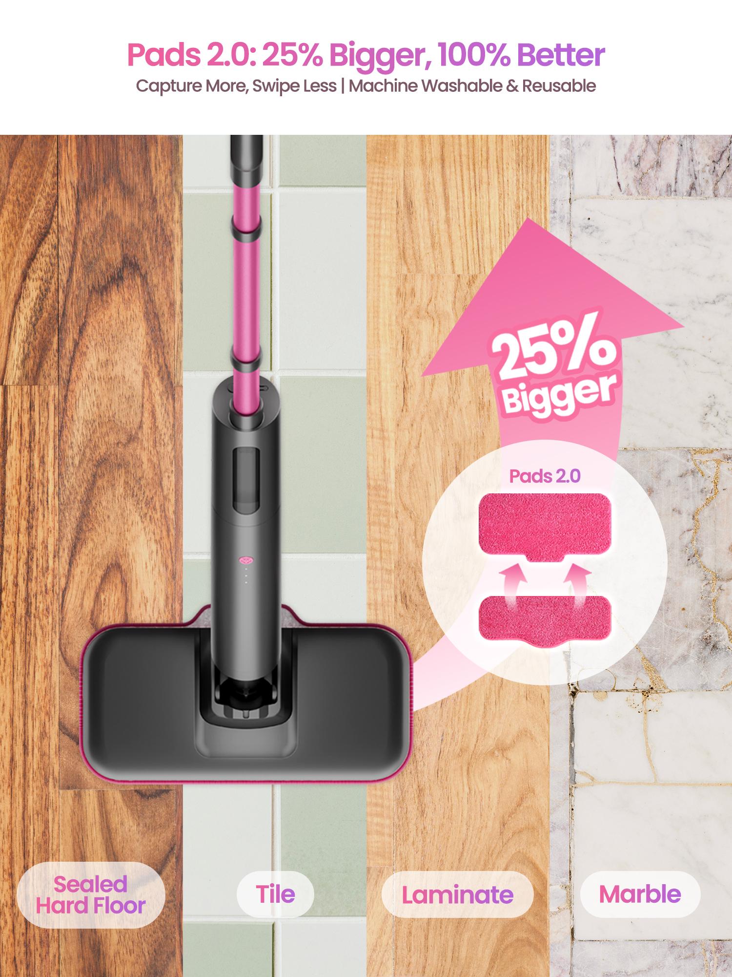 Schenley Pocket Steam Mop with Microfiber Pads & Carpet Glider for Easy Maintenance and Smooth Floor Surface Cleaning Tools