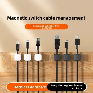Desktop magnetic cable organizer Data cable storage, punch-free fastener buckle