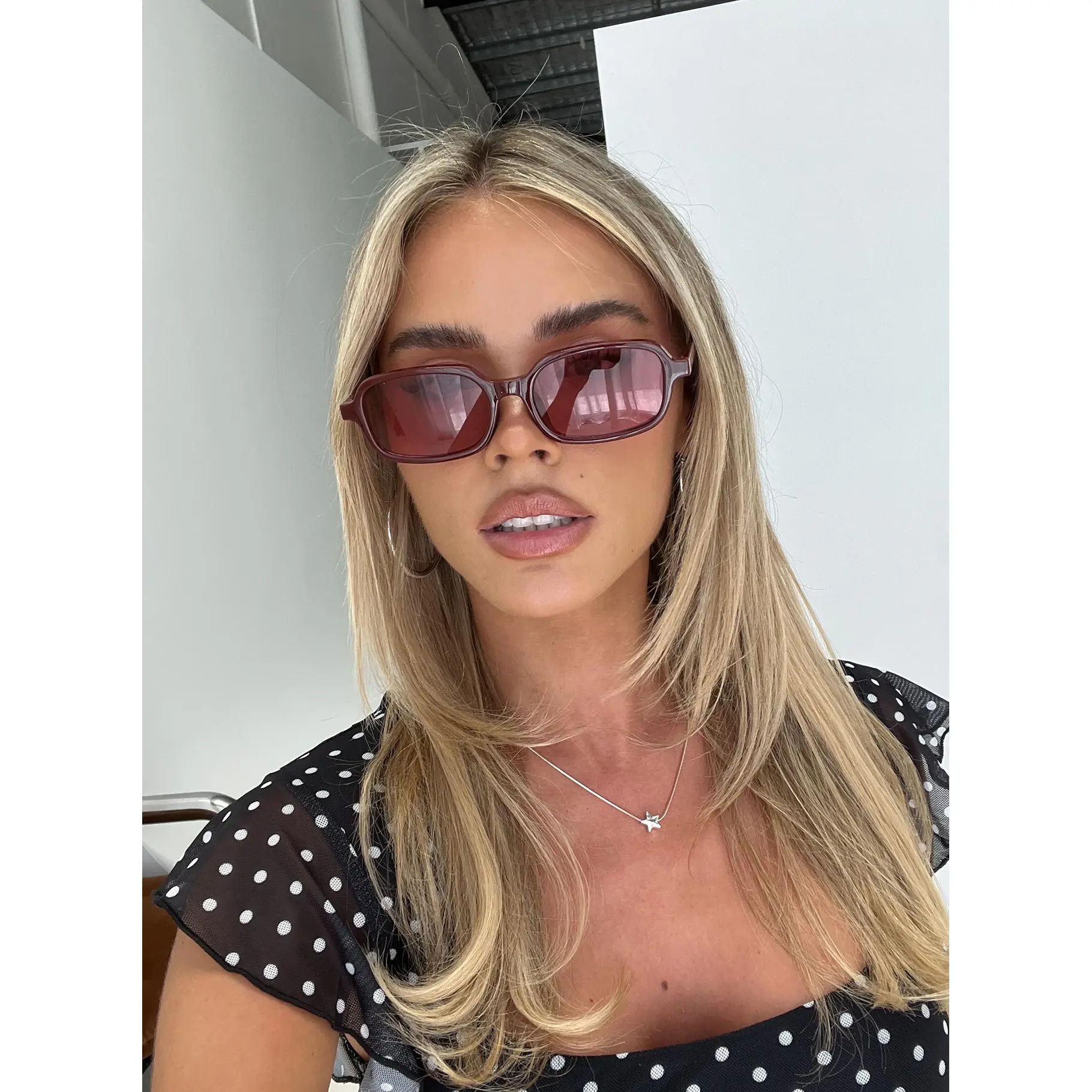 Such A Sweetie Rectangle Sunglasses Red