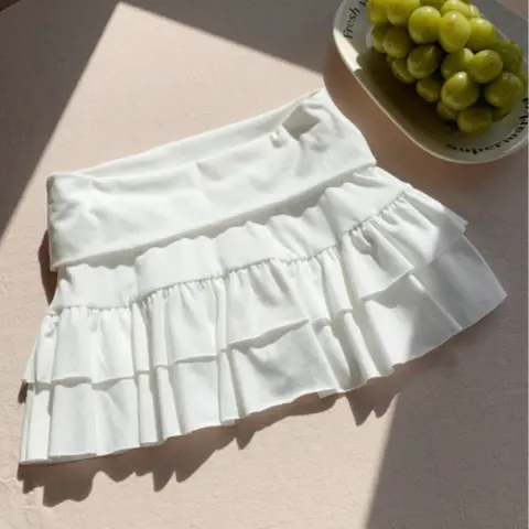 Cute Ruffled Layered Mini Skirt Women's Pants Dress, Stylish Summer Fashion Bottom, Comfortable and Trendy, Perfect for Casual Womenswear, Style, Lightweight, Breathable, Casual Elegant Skirt