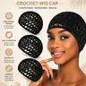 3 Counts Hollow Out Crochet Hair Net Caps, Stretchy Breathable Hair Wraps for Women, Ideal for Face Cleansing, Styling & Salon Use