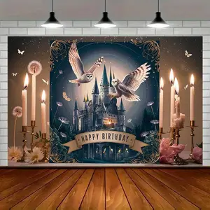 1pc 2D Flat Polyester Party Banner - Good Luck on New Journey Farewell Wall Decor with Golden Hearts & Black Balloons, Multi-Use Home Room Decor for Graduation, Parties, Photo Props, All-Season Decorations, Pa Ornaments White