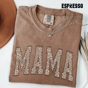 Comfort Colors Leopard Mama Shirt, Mothers Day Gift, Mom Shirt, Retro Mama Shirt, Gift For Mom, Mama Shirt, Leopard Mama T-Shirt