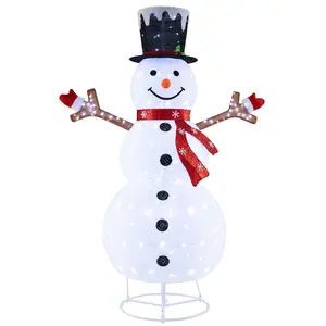 COSTWAY - Pre-Lit Pop-up Christmas Decoration with 180 Cold White LED Lights