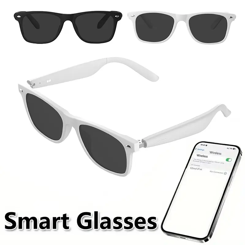 Smart Glasses Bluetooth-compatible Wireless Smart Glasses Touch Control UV Protection Voice Command Wireless Audio Glasses Hands-Free Calling Unisex Outdoor Use Smart Eyewear