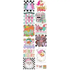 Preppy Christmas DTF Transfers Gang Sheet 24.5" x 72" for DIY Direct to Film T-Shirt Graphic Transfers dtf transfer