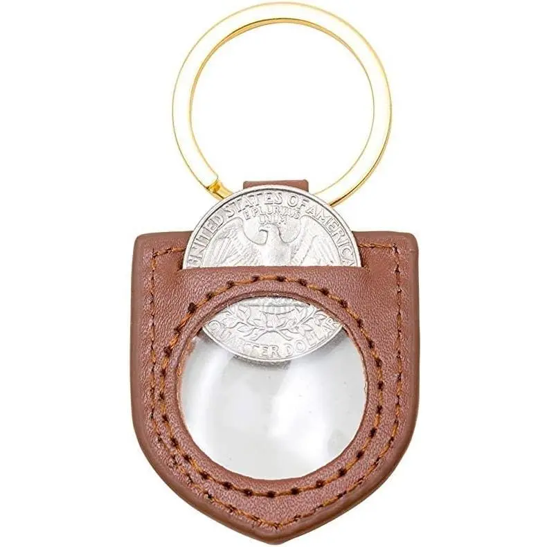 NEW Improved Genuine Leather Keychain Coin Holder - Secure 1 Quarter Storage for Grocery Shopping Carts, Aldi Runs, Vending Machines, Laundromat Use, Everyday Convenience - Stylish, Unisex Home Organizer Gift, Classic