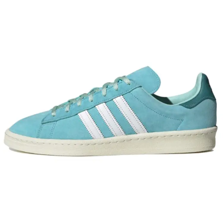 Men's Adidas Campus 80s 'Light Aqua' Retro Sports Sneaker - Soft Suede Upper, Iconic Stripes, Classic Design, Everyday Wear, Available in US M 7, 7.5, 8.5 Sizes, Runs Small