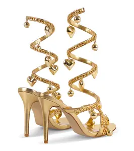 GOLDEN HEARTS  WRAP SANDALS