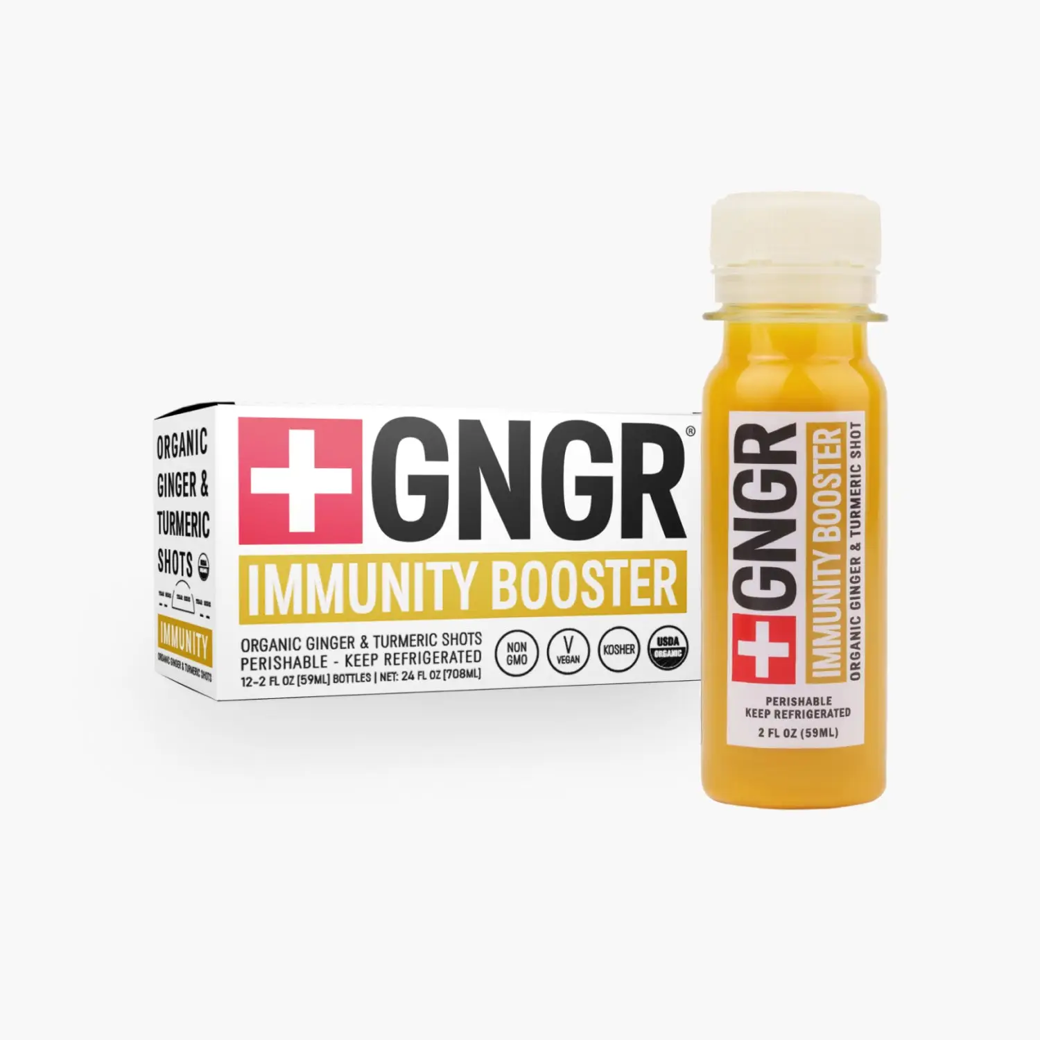 GNGR Immunity Booster Shot – Organic Ginger Shot with Turmeric, Cayenne Pepper,...