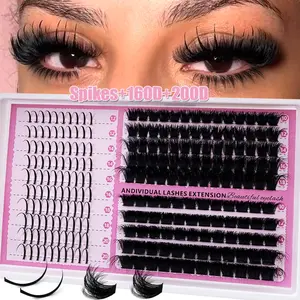 Natural Eyelash Clusters, Wispy Manga Lash Extension, Unique Spiky Cluster, Anime Individual Fairy Cluster Lashes, DIY Eyelash Extensions, 10-20mm, 300pcs/270pcs/230pcs