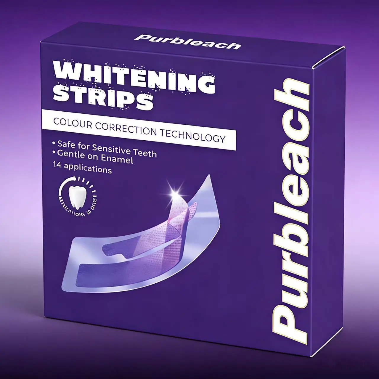 Teeth Whitening Strips, Purple Tooth Whitening, Tooth Stain Treatment, Combining Whitening And Colour Correction Daily Gentle teeth whitening purple whitening strips whitening strips