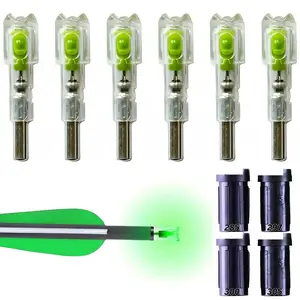 6-Pack Lighted Nocks for Crossbow Bolts with 4-Size Adapters (0.285, 0.297, 0.300, 0.305 inch) - ON/OFF Switch LED Arrow Nocks for Easy Retrieval & Hunting