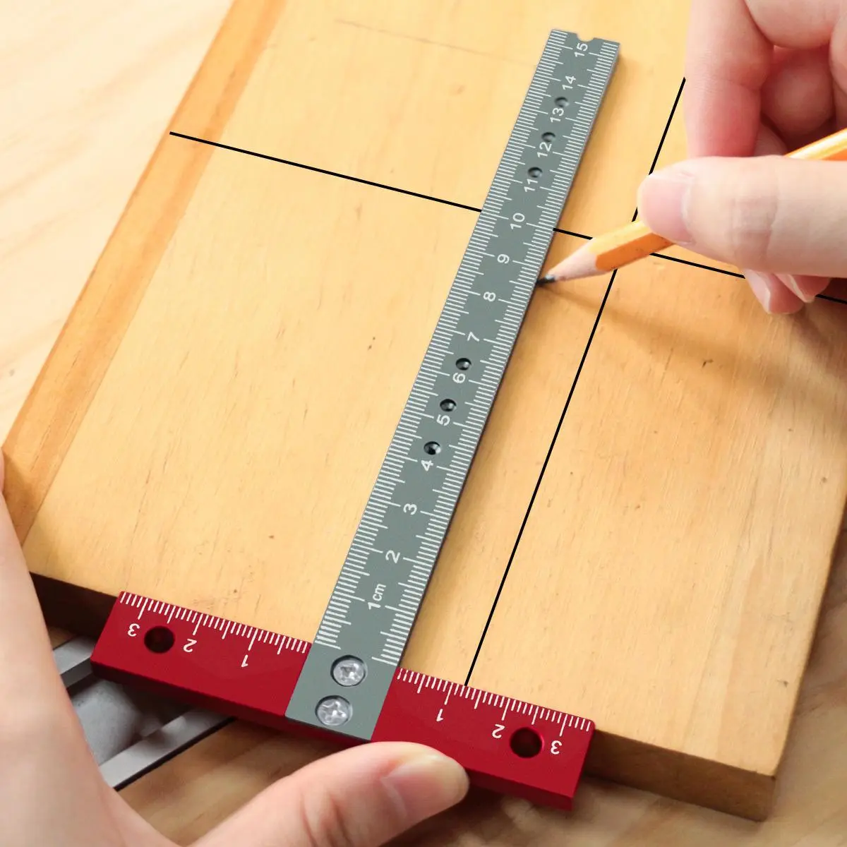 T Square Positioning Ruler, 170mm Aluminum Alloy T Ruler, Metric Laser Printed, Drafting Ruler, Architect Ruler, Set Square Companion Ruler