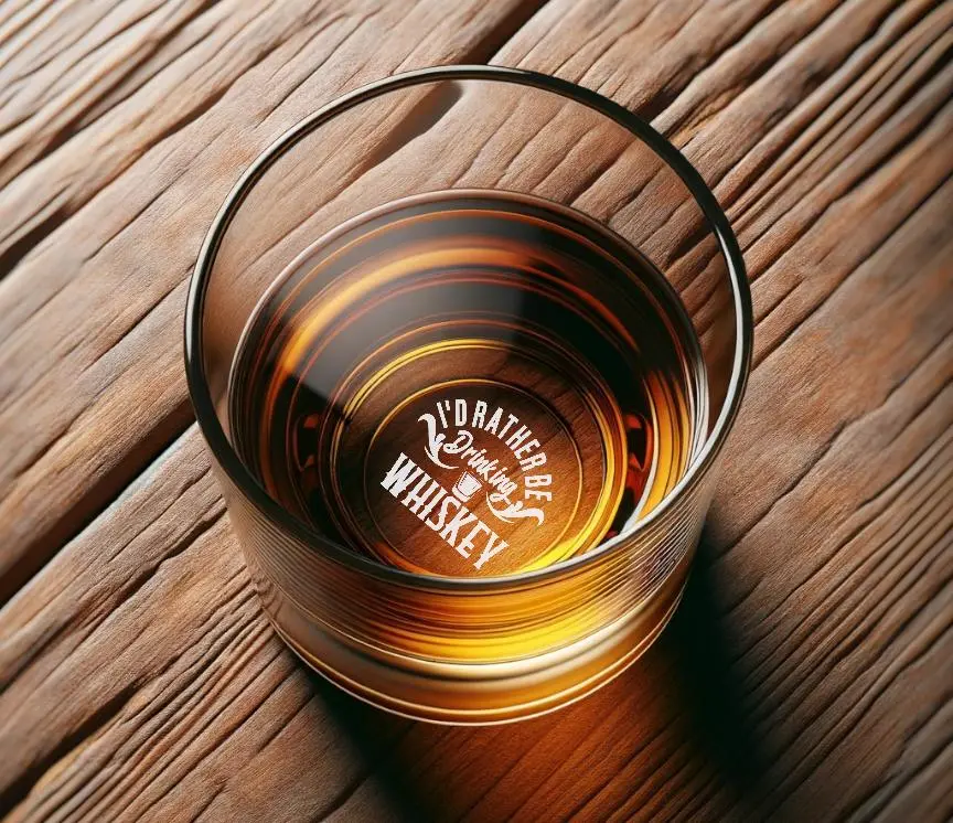 11oz Laser-Etched Whiskey Glass, laser engrave customize, gift for him, father day gift, party gift