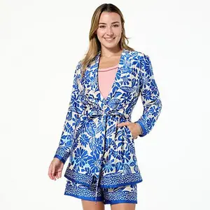 G by Giuliana Black Label Woven Elongated Blazer