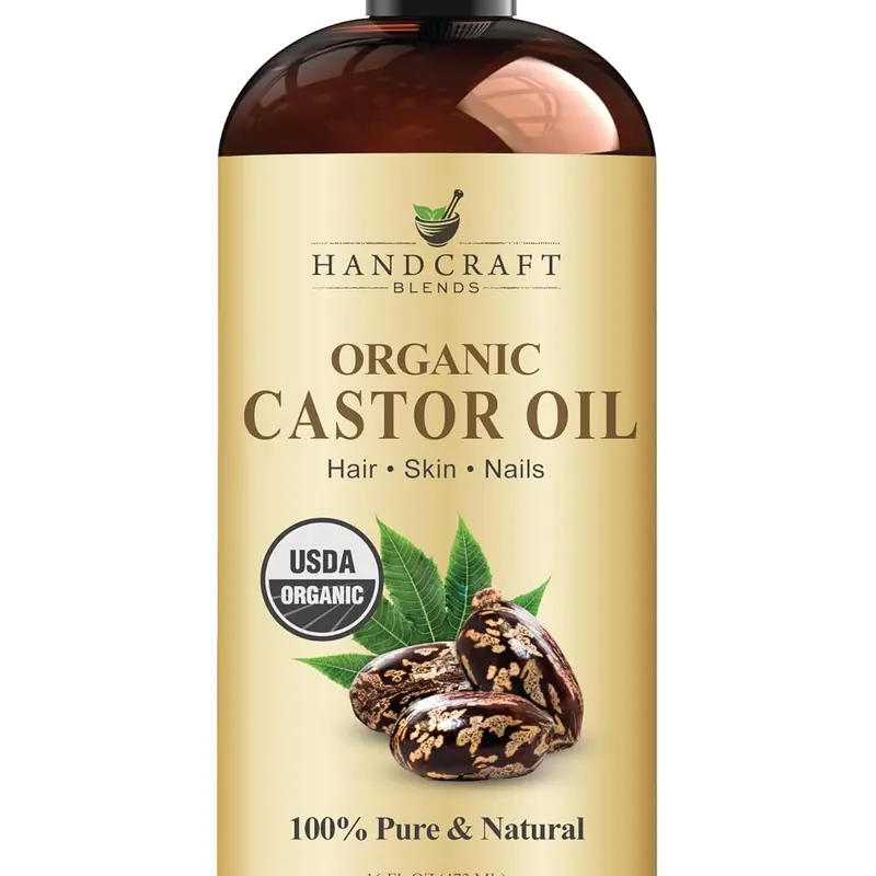 16 Fl Oz Organic Castor Oil - 100% Pure Premium Grade Carrier Oil, Hexane-Free Expeller-Pressed - Hair Loss Support, Hair + Skin Use, Body Moisturize, Hydrates Skin