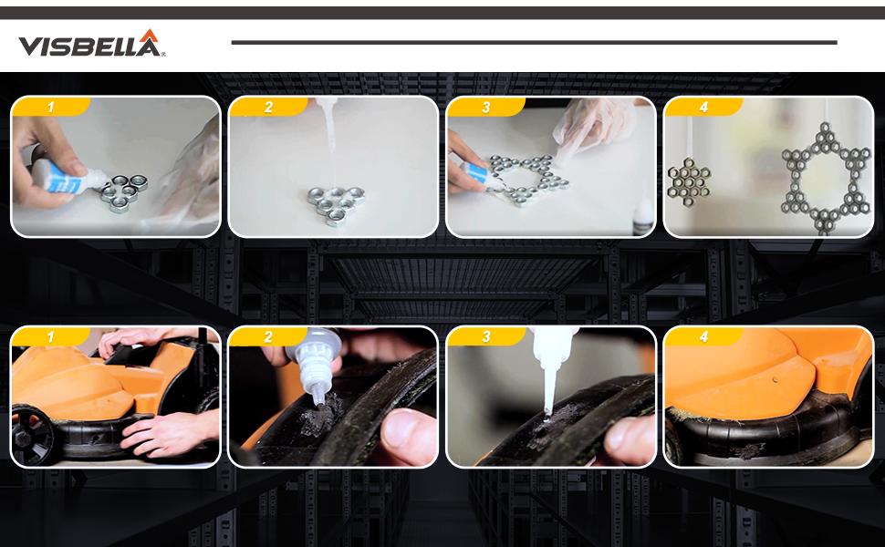 7 Seconds Speedy Fix Strong Instant Adhesive & Filling Powders Reinforcing Waterproof Super Repair Glue Fix for Metal Surfaces & Hard Plastic Products (Black&Grey 4PC)